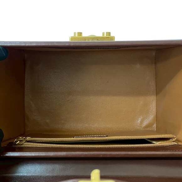 GUCCI Brown Leather Vanity Bag - Picture 9 of 10